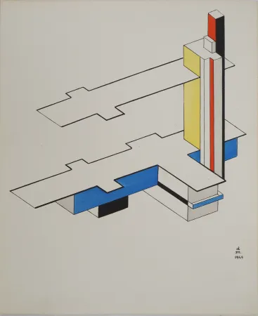 Litografia Aaron - Architecture, plan abstrait