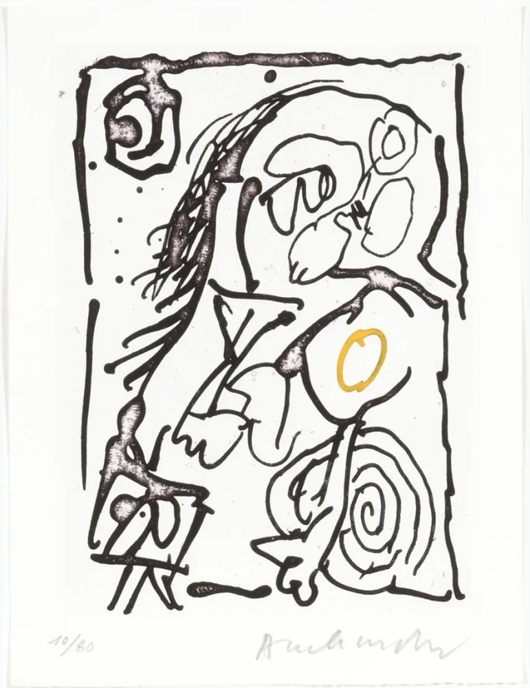 Água-Forte Alechinsky - Carré blanc V