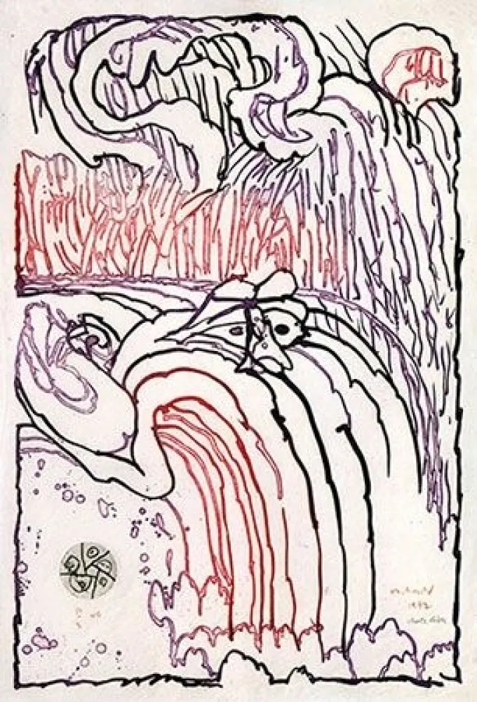 Gravura Alechinsky - Chute libre