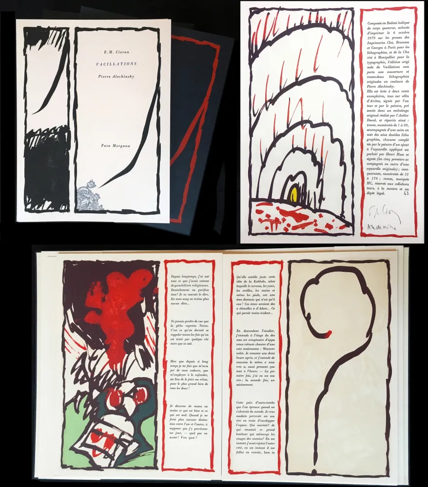 Livro Ilustrado Alechinsky - E.-M. Cioran : ‎VACILLATIONS‎. Avec 32 lithographies originales (1979)
