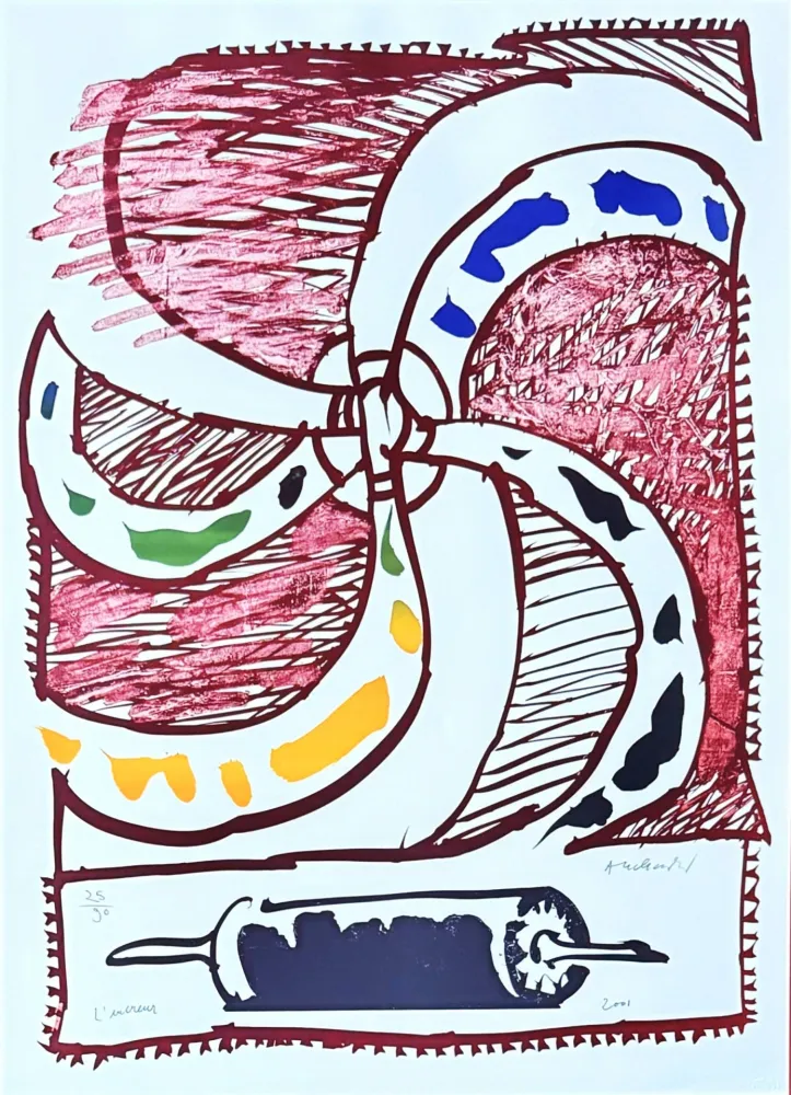 Litografia Alechinsky - L'encreur