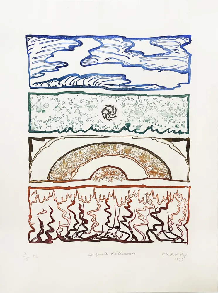 Gravura Alechinsky - Les 4 éléments