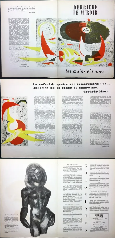 Livro Ilustrado Alechinsky - LES MAINS ÉBLOUIES. (Derrière le Miroir n° 32. Octobre 1950)