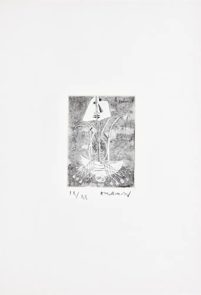 Água-Forte Alechinsky - Les métiers 01: Le pêcheur