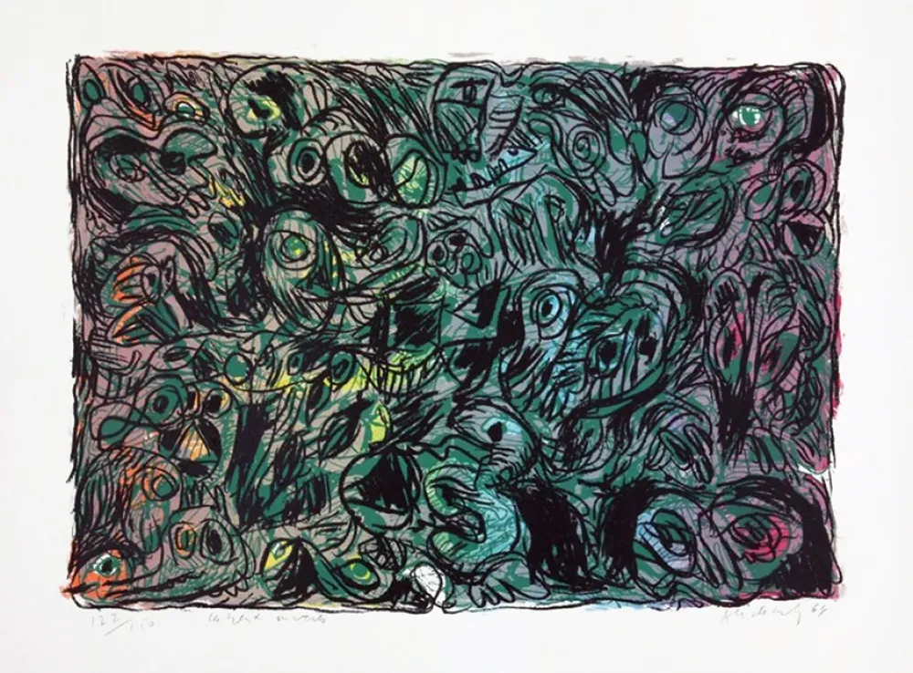 Litografia Alechinsky - Les yeux ouverts