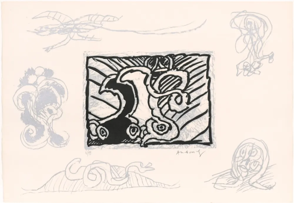 Linogravura Alechinsky - Lino - Litho IX