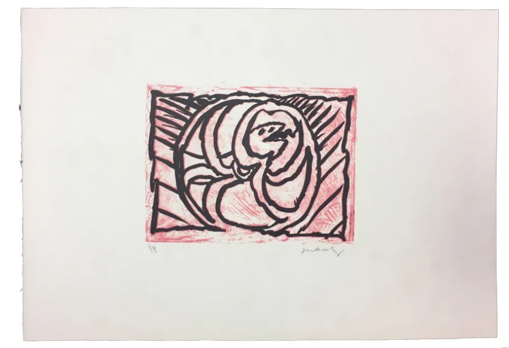 Linogravura Alechinsky - Planche V