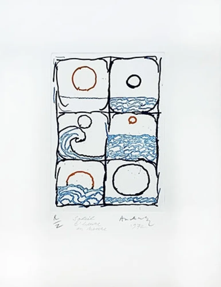 Gravura Alechinsky - Soleil d'heure en heure