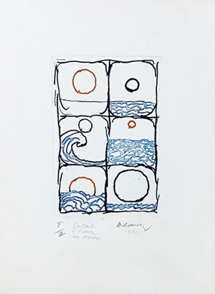 Gravura Alechinsky - Soleil d'heure en heure