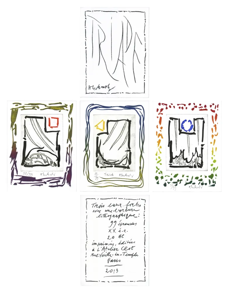 Água-Forte Alechinsky - Triade Rouge , Bleue, Jaune