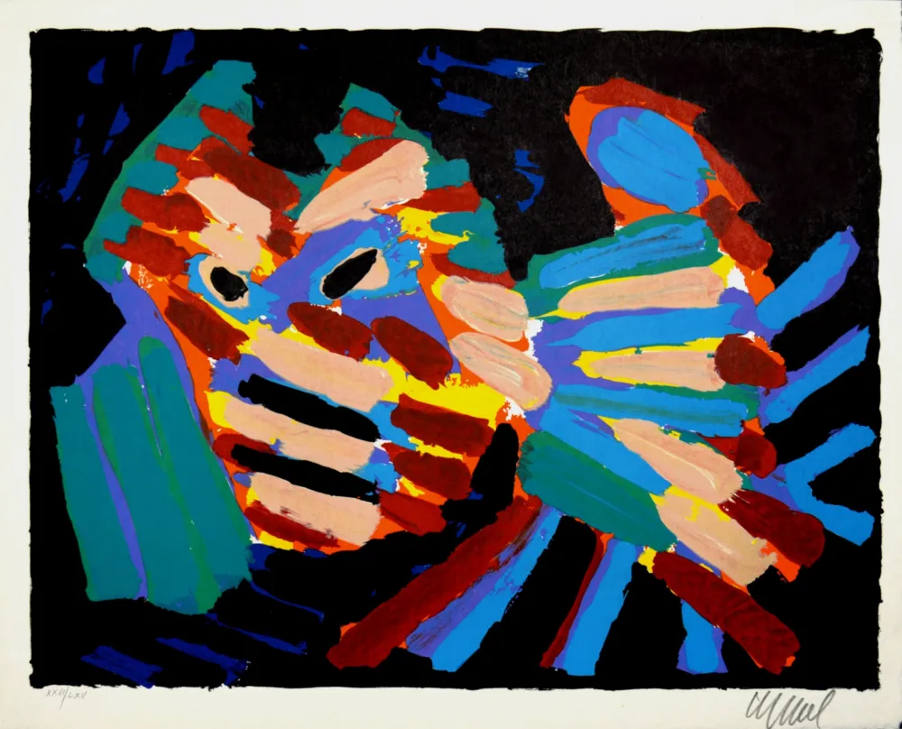 Litografia Appel - Fighting Cat, 1978 - Hand-signed!