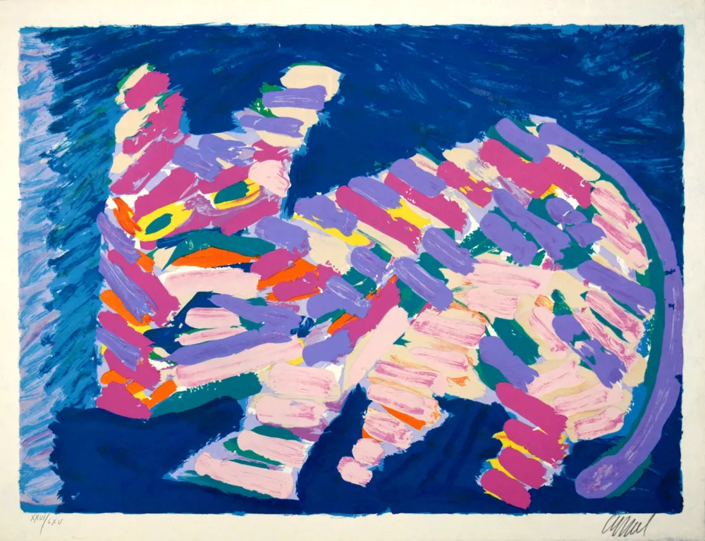 Litografia Appel - Resting Cat, 1978 - Hand-signed!