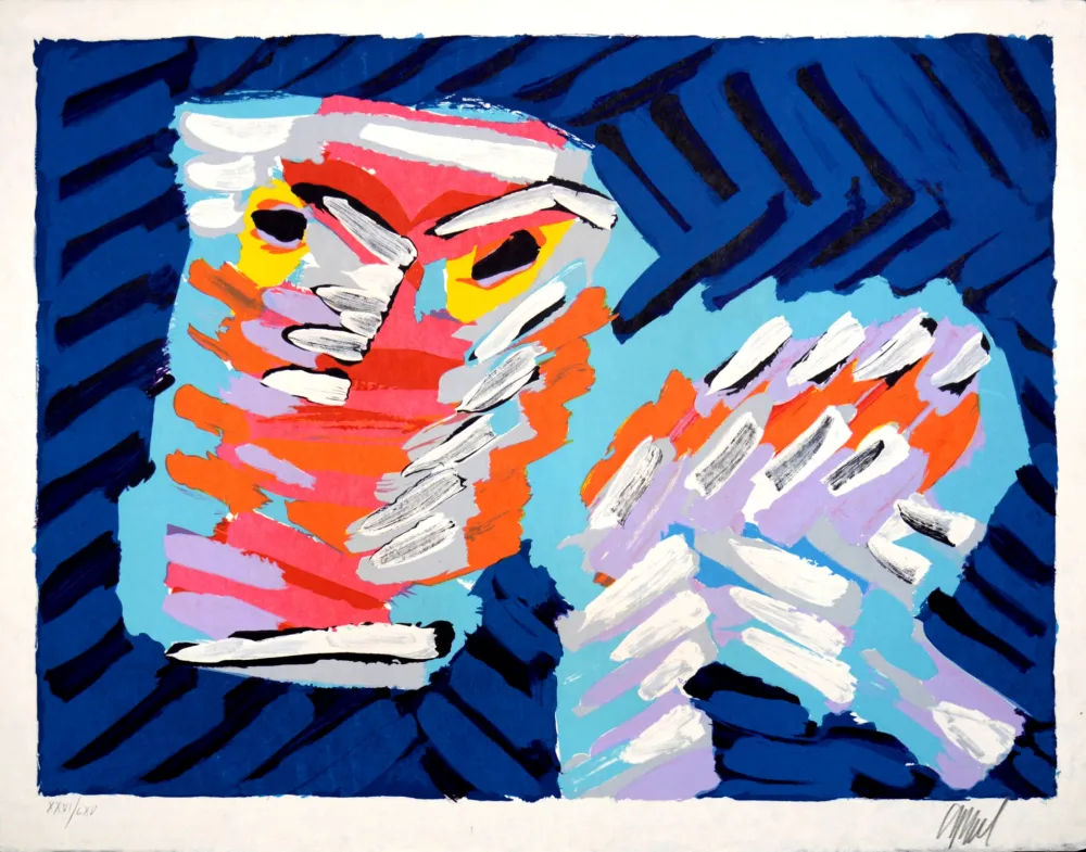 Litografia Appel -  Sad Cat, 1978 - Hand-signed!