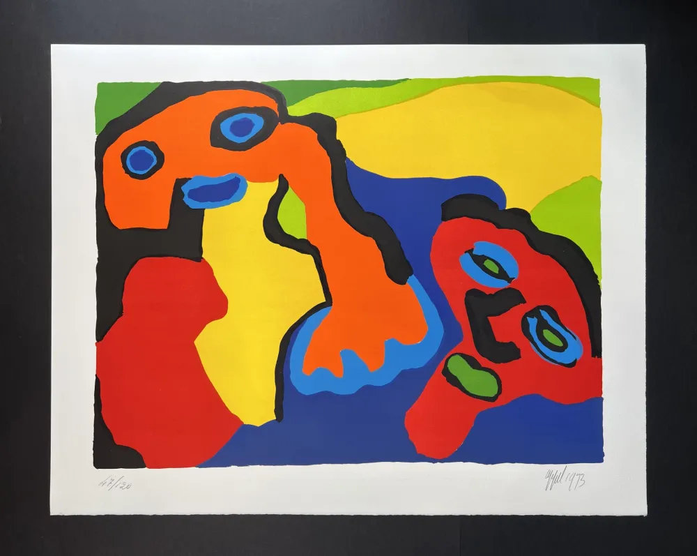 Litografia Appel - Tête dansante 