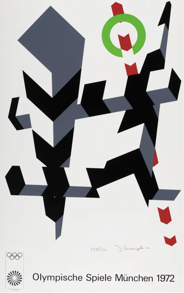 Litografia Arcangelo - Untitled, from the Munich Olympics Portfolio, 1970 - Hand-signed