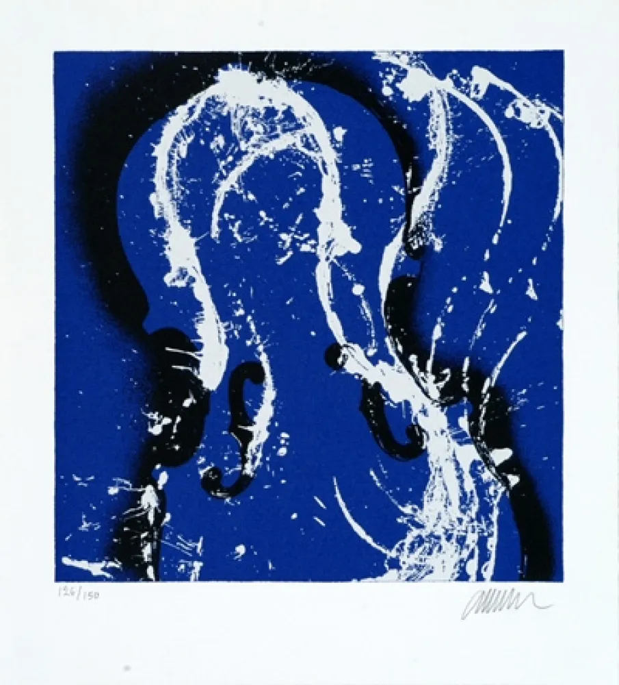 Serigrafia Arman - Corps de violons bleus