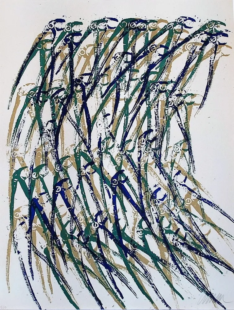 Litografia Arman - Dinosaurus' Fangs