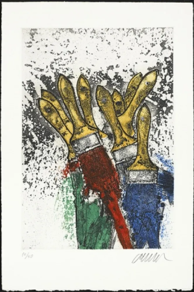 Água-Forte Arman - Les manches jaunes