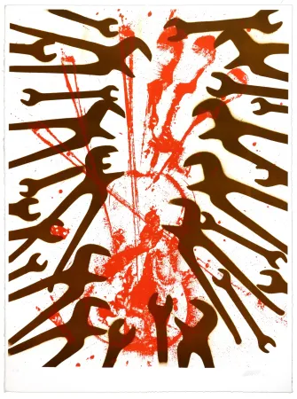 Litografia Arman - Violon et clefs