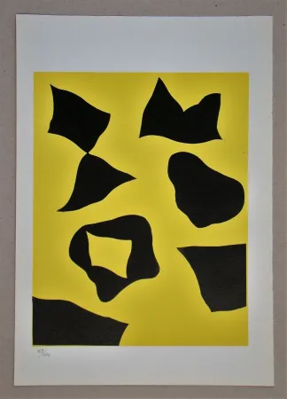 Xilogravura Arp - Es schneit nach oben