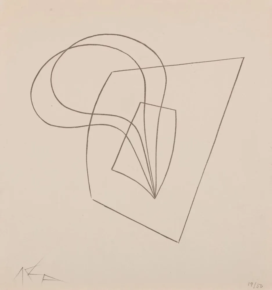 Litografia Arp - Pflanzlich-architektonische