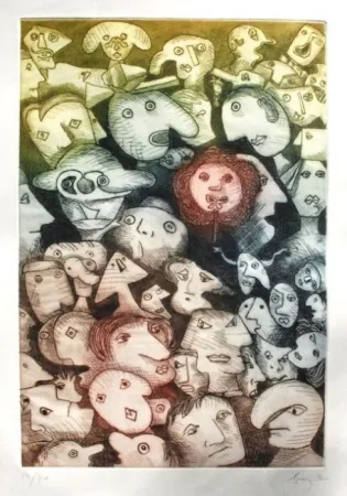 Gravura Baj - Grande folla