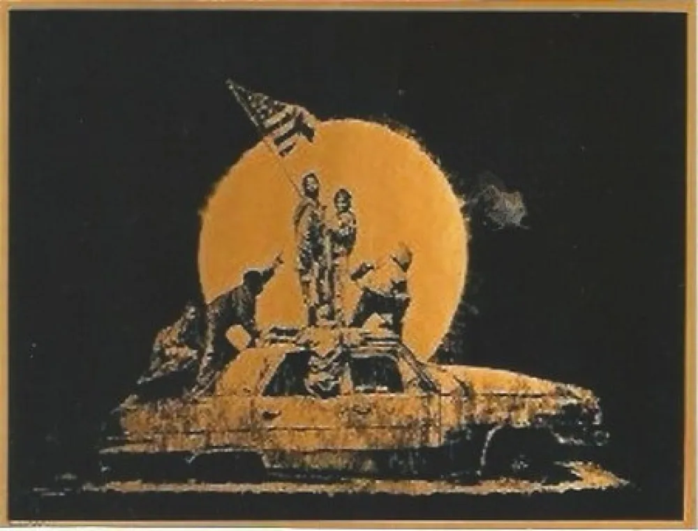 Serigrafia Banksy - Gold Flag 