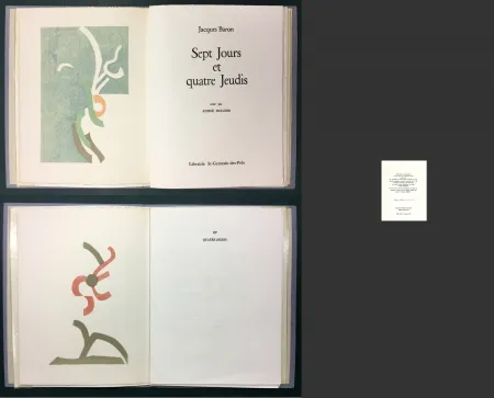 Livro Ilustrado Beaudin - Jacques Baron : SEPT JOURS ET QUATRE JEUDIS. 2 lithographies originales en couleurs.