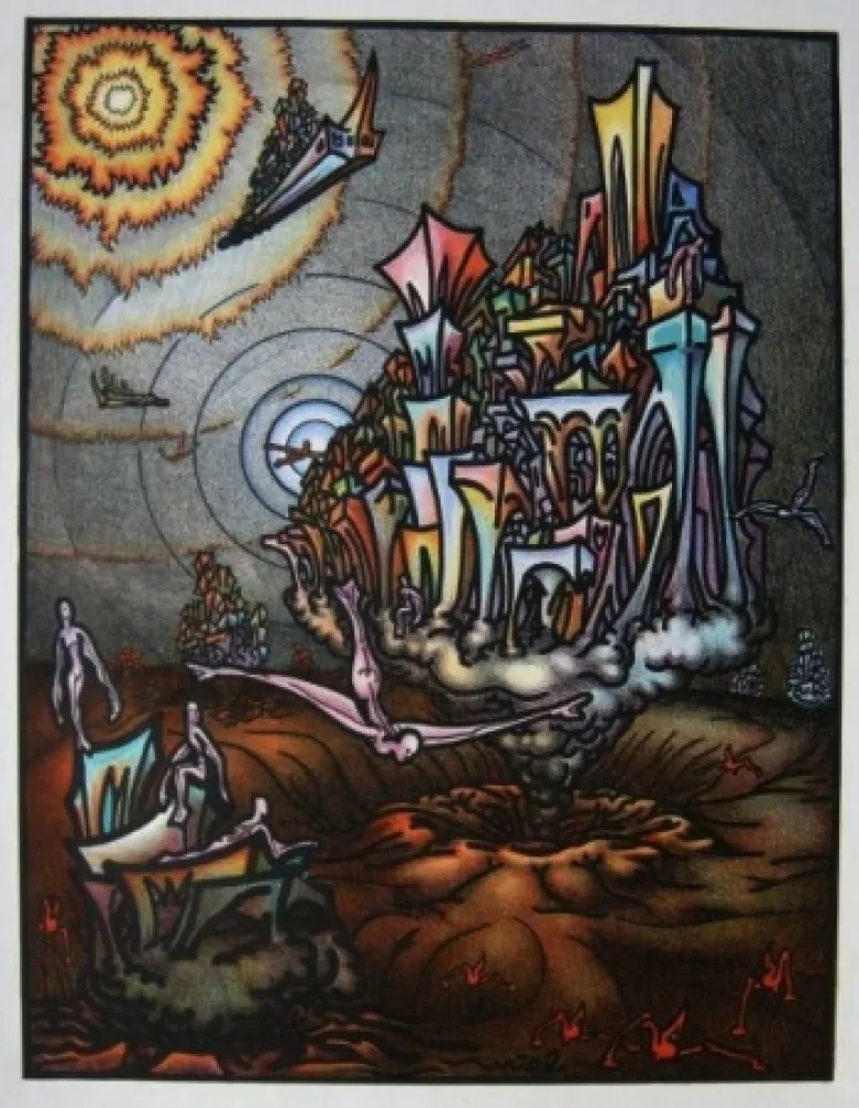 Litografia Birnbaum - Auf einem anderen Stern / On Another Star