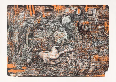 Litografia Blanquet - Mascarade Vermoulue - Orange