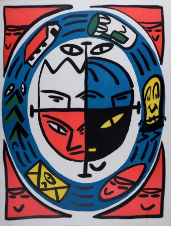 Litografia Boisrond - 4 faces, 1984 - Hand-signed