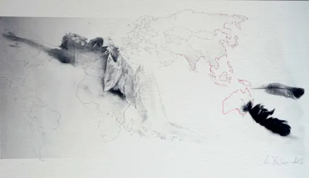 Gravura Bolenz - Ikarus mit Weltkarte