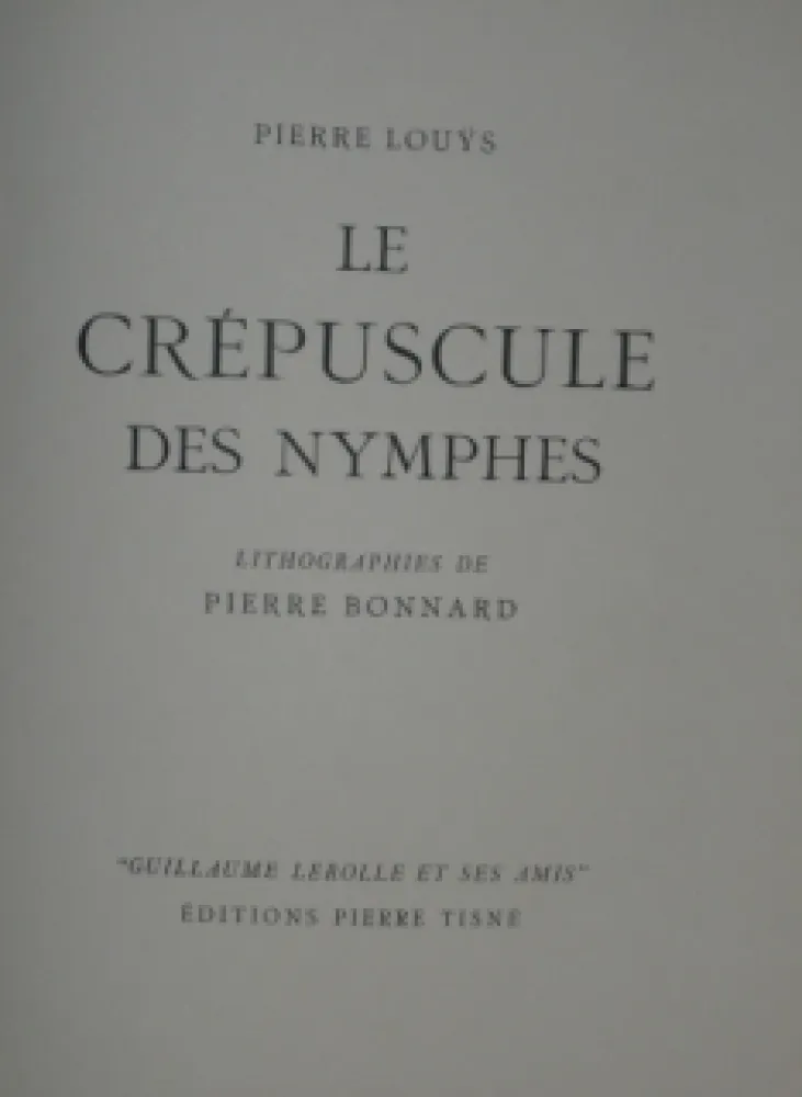 Livro Ilustrado Bonnard - LE CREPUSCULE DES NYMPHES