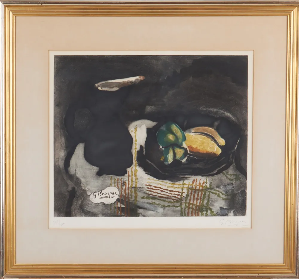 Água-Forte E Água-Tinta Braque - Pichet noir et citrons 