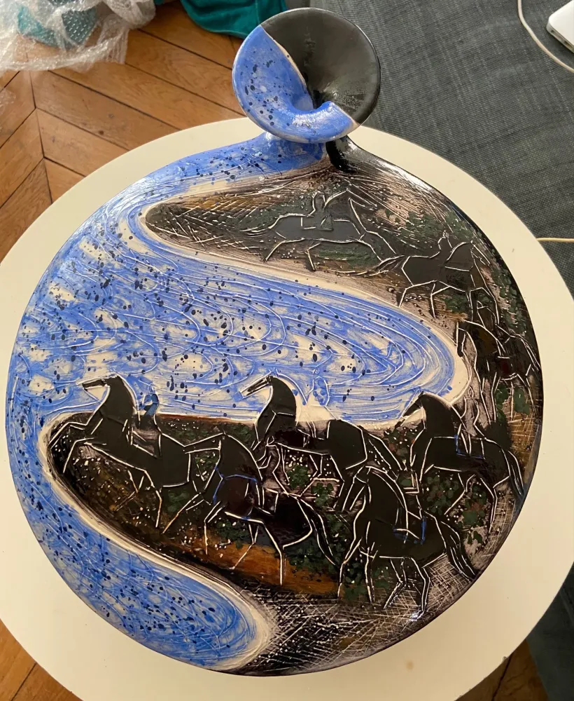 Cerâmica Brasilier - Cavaliers au bord de mer