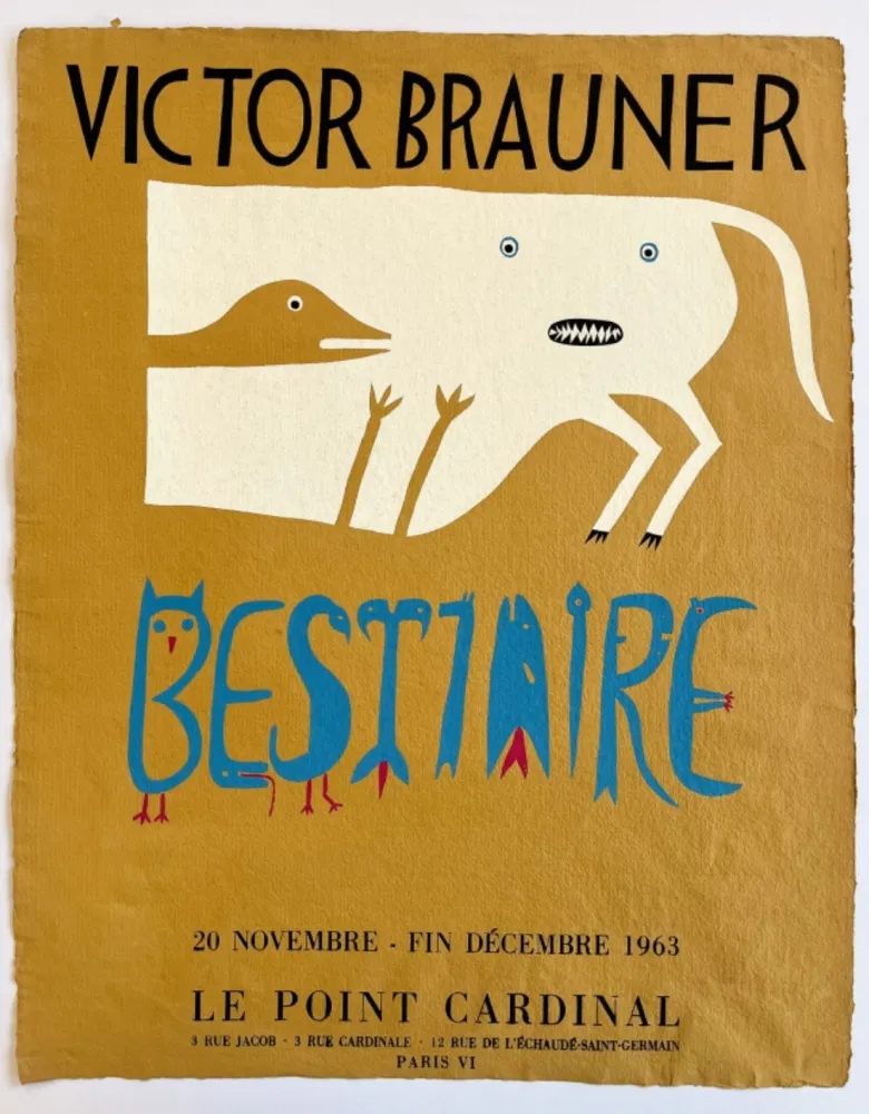 Estêncil Brauner - BESTIAIRE. Affiche.