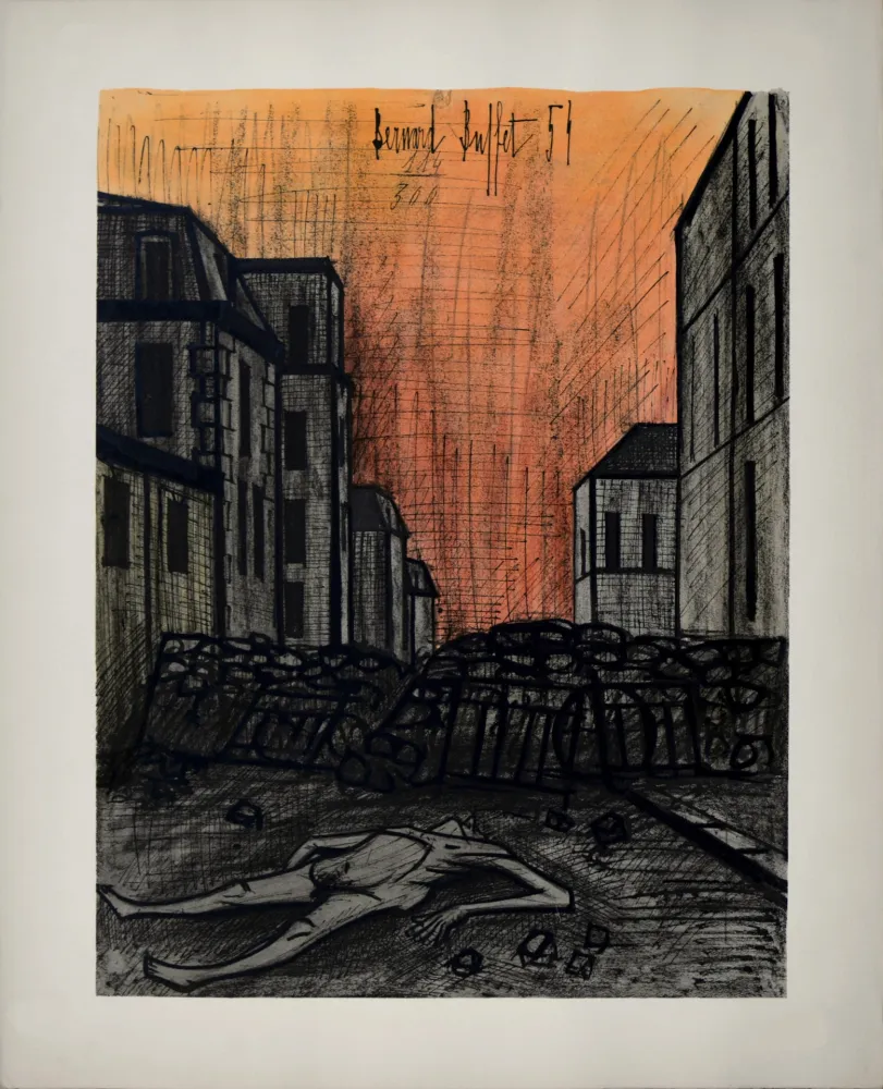 Litografia Buffet - Horreur de la guerre, 1960 - Hand-numbered!