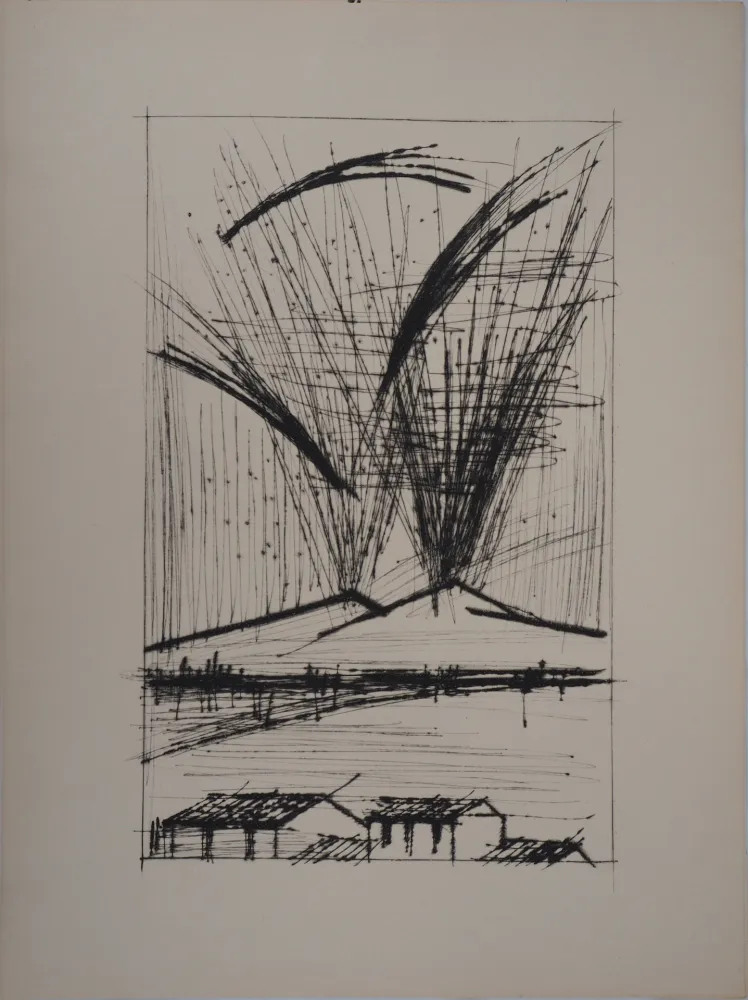 Gravura Buffet - L'éruption du Vésuve