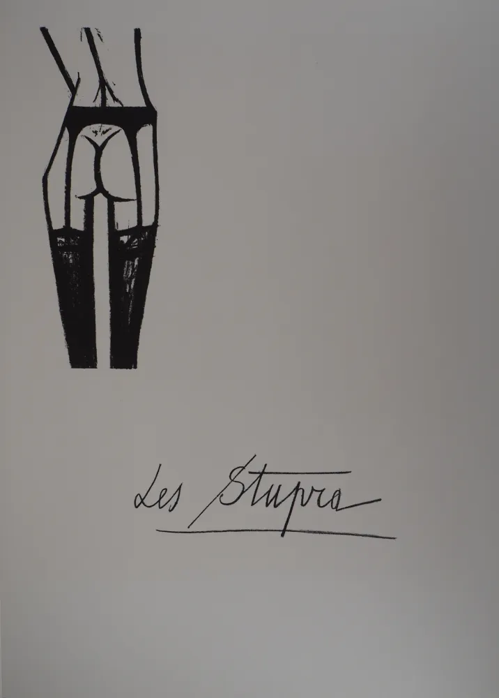 Litografia Buffet - Les Stupra, les jarretelles
