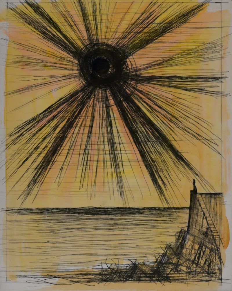 Gravura Buffet - Voyages fantastiques de Cyrano de Bergerac, 1958