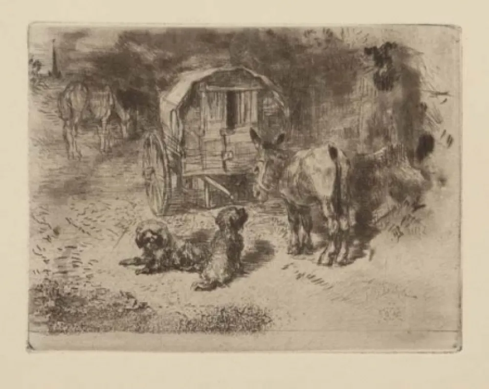 Água-Forte E Água-Tinta Buhot - Gardiens du logis / Les amis du saltimbanque