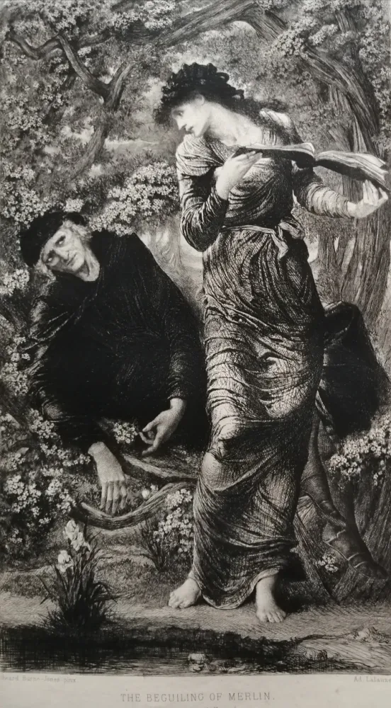 Água-Forte Burne-Jones - The Beguiling of Merlin
