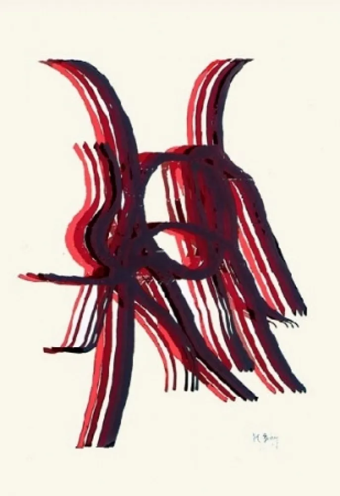 Litografia Bury - Quatre bâtons entre deux