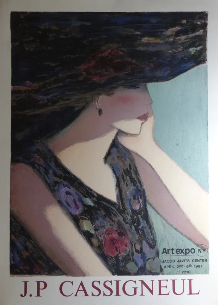 Cartaz Cassigneul  - Jean-Pierre Cassigneul (1935 -), art expo New York. 1987. Affiche lithographique