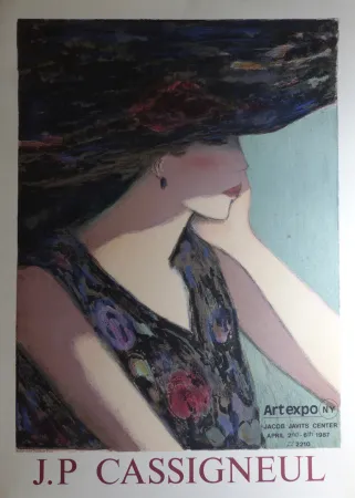 Cartaz Cassigneul  - Jean-Pierre Cassigneul (1935 -), art expo New York. 1987. Affiche lithographique