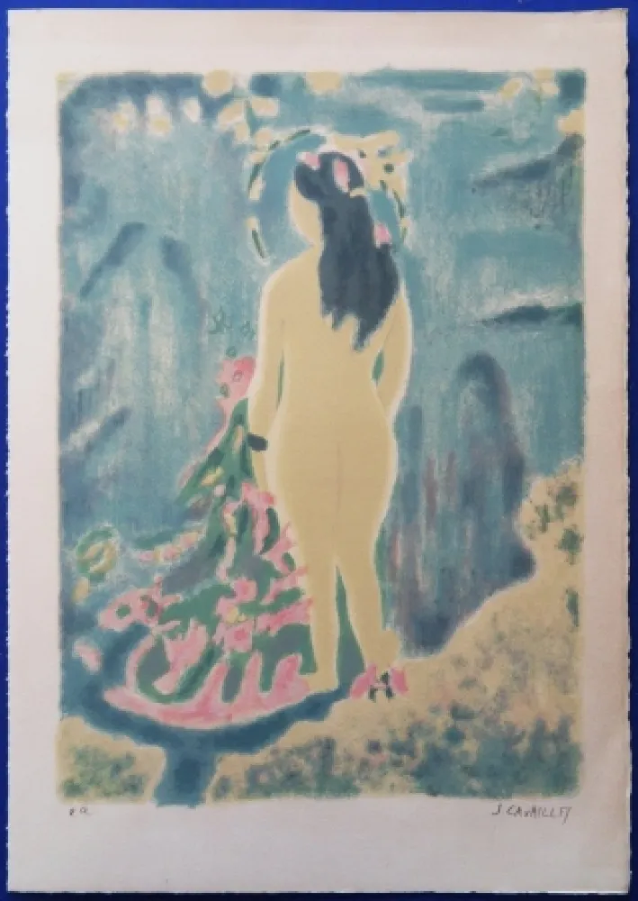 Litografia Cavailles - La Baigneuse
