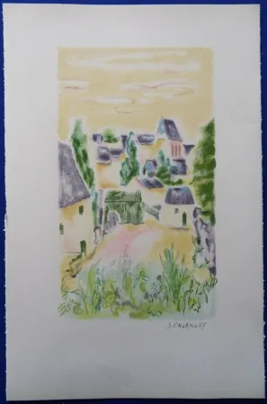 Litografia Cavailles - Village en Provence