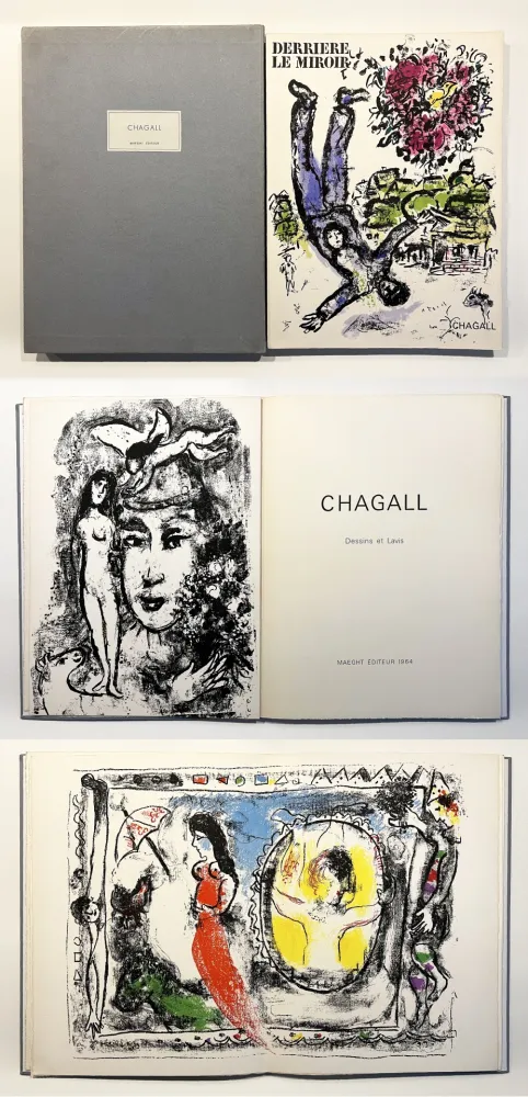 Livro Ilustrado Chagall - DERRIÈRE LE MIROIR N° 147. CHAGALL. DE LUXE SUR ARCHES. 3 lithographies (1964)