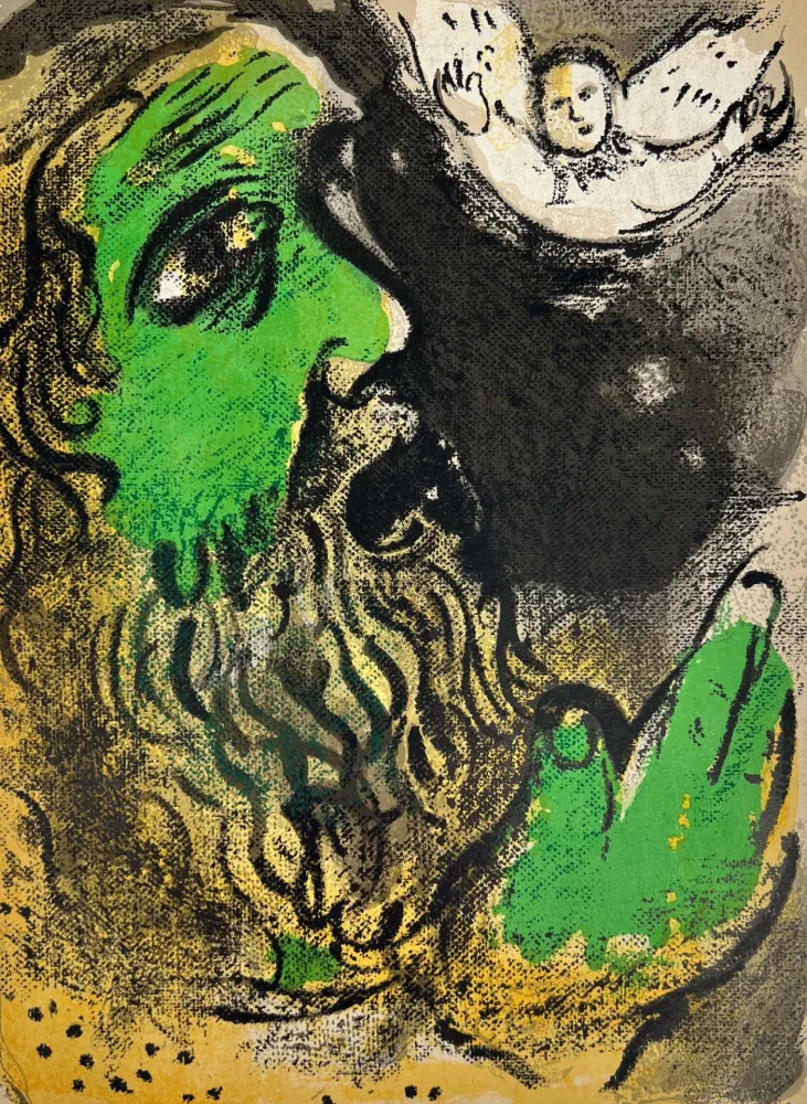 Litografia Chagall - Job Praying
