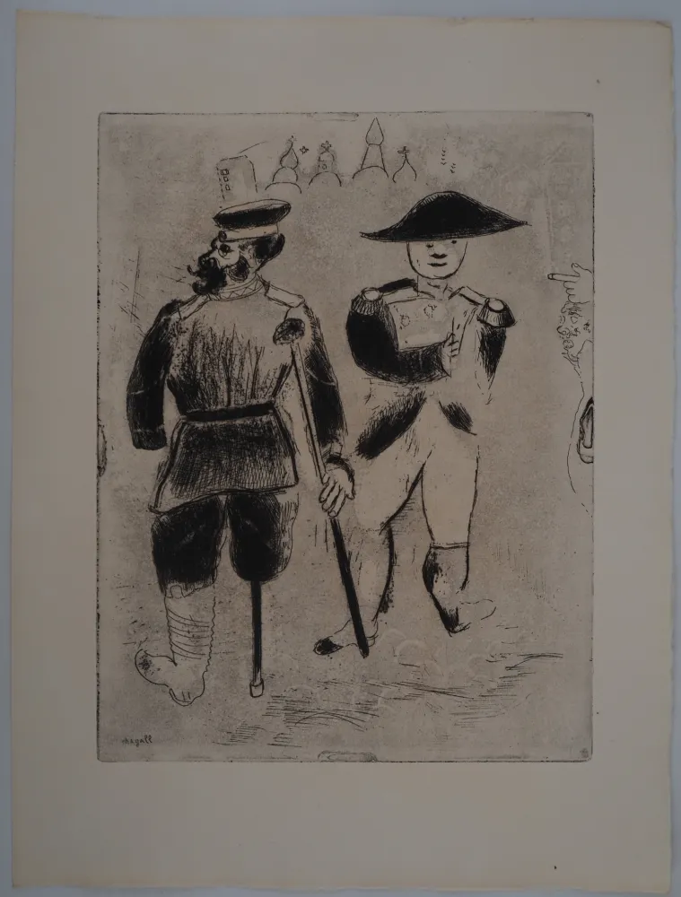 Gravura Chagall - La rencontre avec Napoléon (Kopéikine et Napoléon)